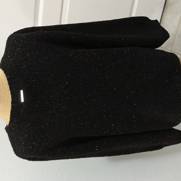 Michael Kors Womens Black Speckle Pouf Jewel Neck Sweater Size OX - Picture 5 of 8